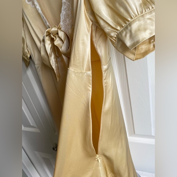 New Reformation Avin Silk Mini Dress Blonde - Picture 14 of 16